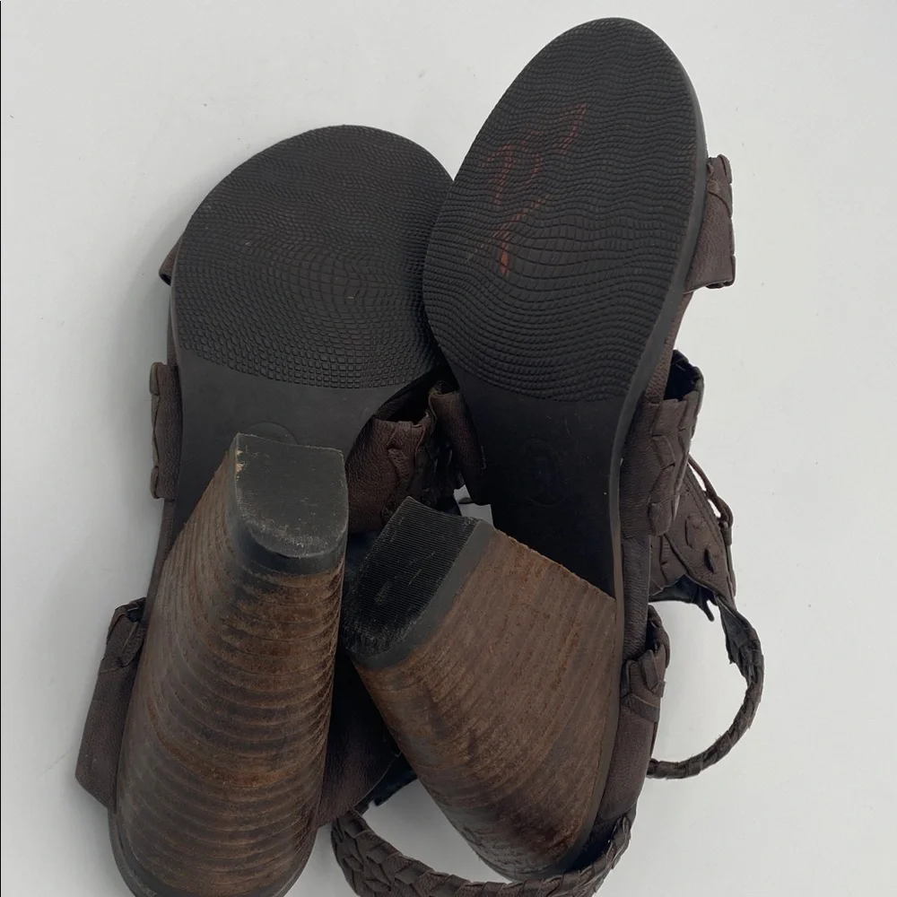 Nicole Brown Strappy Women's Sandals women 8M boho casual gorth grunge chunky